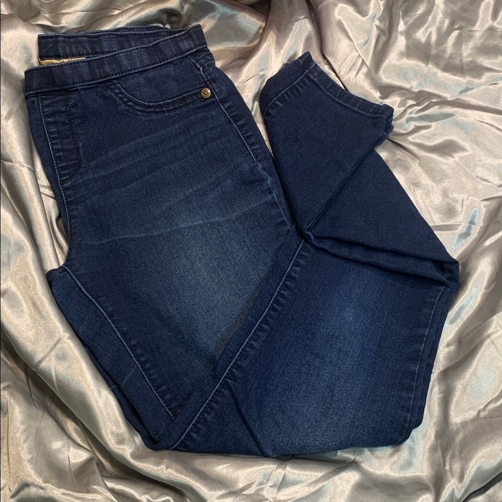 🌹VINTAGE VERA WANG “princess” Dark Blue Women's Stretch Denim Pull on Jeans •